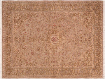 handmade Traditional Kasbeen Taupe Green Hand Knotted RECTANGLE 100% WOOL area rug 6x9